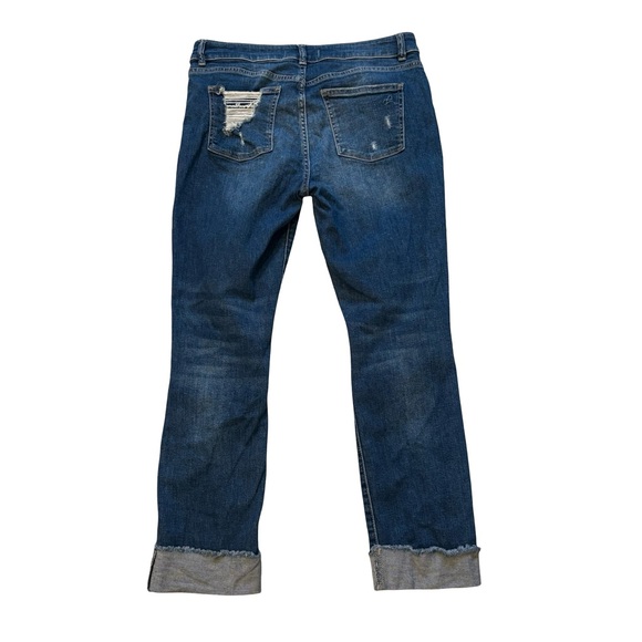 DL1961 Stevie Mid Rise Silm Boyfriend Cuffed Jeans in Rebel, Sz 27 - Picture 6 of 14